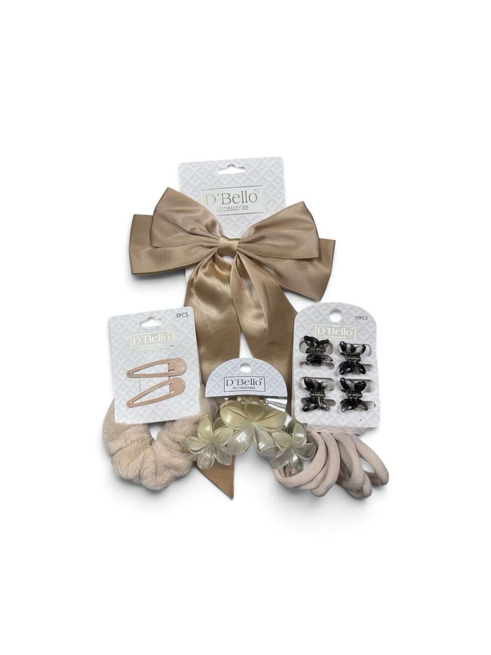 D'Bello Cream Hair Accessory Bundle